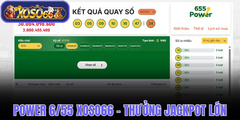 Power 6/55 Xoso66 - Khám Phá Siêu Phẩm Thưởng Jackpot Khủng